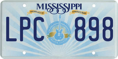 MS license plate LPC898
