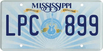 MS license plate LPC899