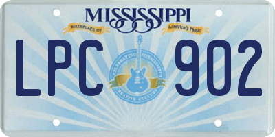 MS license plate LPC902