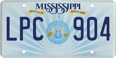 MS license plate LPC904