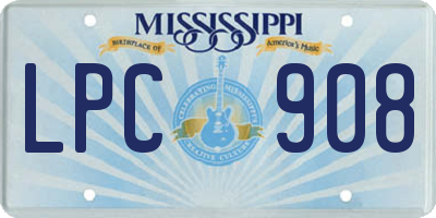 MS license plate LPC908
