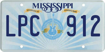 MS license plate LPC912