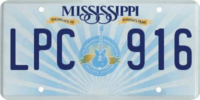 MS license plate LPC916