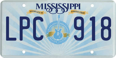 MS license plate LPC918