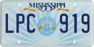 MS license plate LPC919