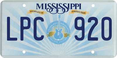 MS license plate LPC920