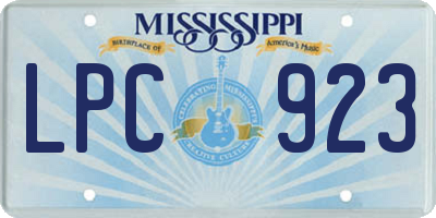 MS license plate LPC923
