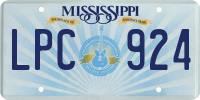 MS license plate LPC924