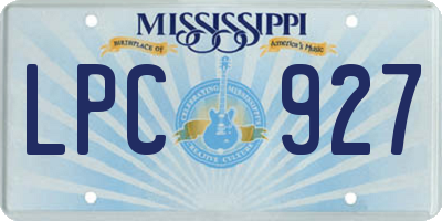 MS license plate LPC927