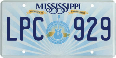 MS license plate LPC929