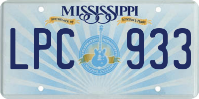 MS license plate LPC933
