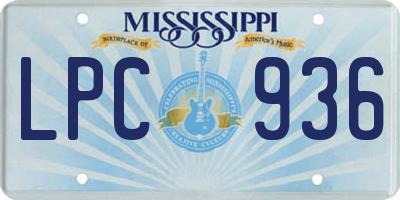 MS license plate LPC936