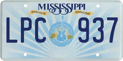 MS license plate LPC937