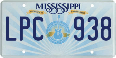 MS license plate LPC938