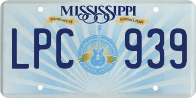 MS license plate LPC939