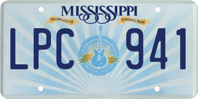 MS license plate LPC941