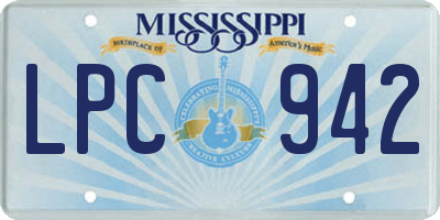 MS license plate LPC942