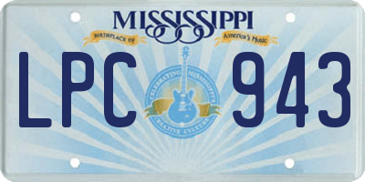 MS license plate LPC943