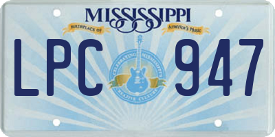 MS license plate LPC947