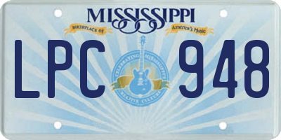 MS license plate LPC948