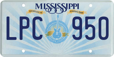 MS license plate LPC950