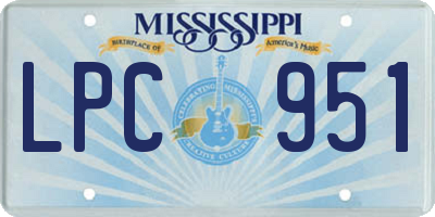MS license plate LPC951