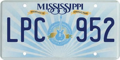 MS license plate LPC952