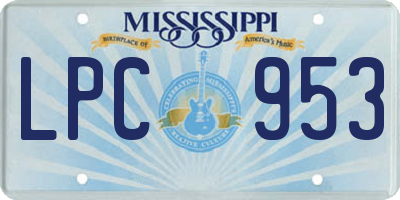 MS license plate LPC953