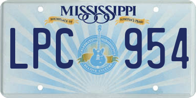 MS license plate LPC954