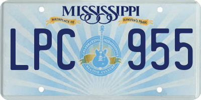 MS license plate LPC955