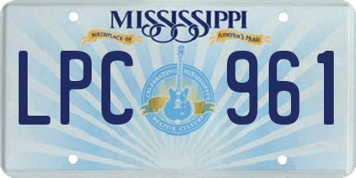 MS license plate LPC961