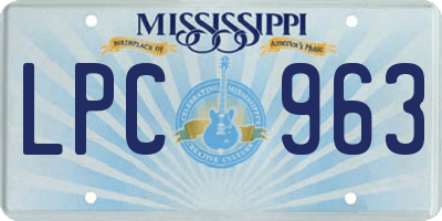 MS license plate LPC963