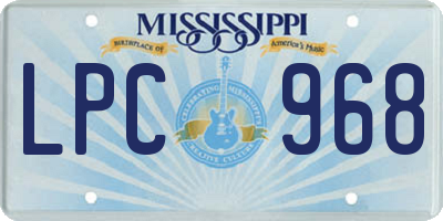 MS license plate LPC968