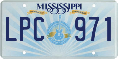 MS license plate LPC971