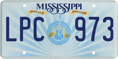 MS license plate LPC973