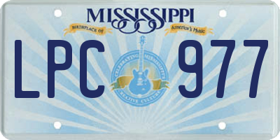 MS license plate LPC977