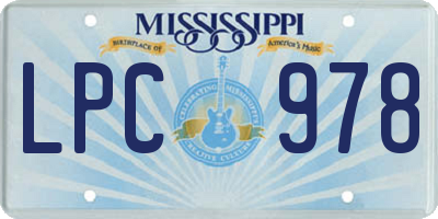 MS license plate LPC978