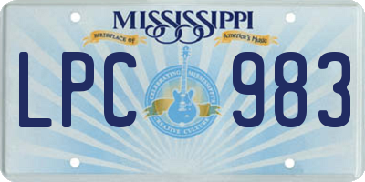 MS license plate LPC983