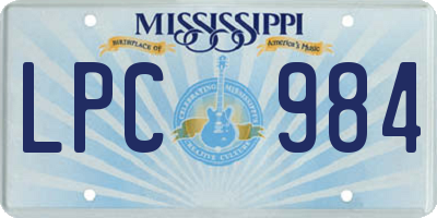 MS license plate LPC984