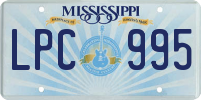 MS license plate LPC995