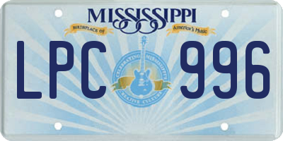 MS license plate LPC996