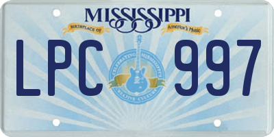 MS license plate LPC997
