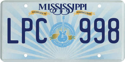 MS license plate LPC998