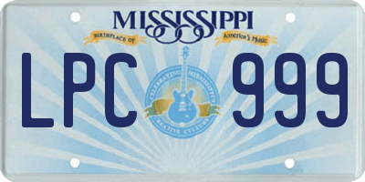 MS license plate LPC999