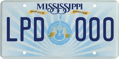 MS license plate LPD000
