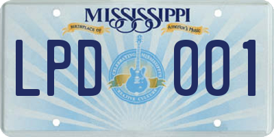 MS license plate LPD001