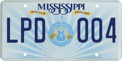 MS license plate LPD004