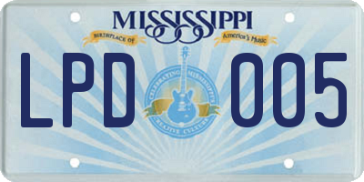 MS license plate LPD005