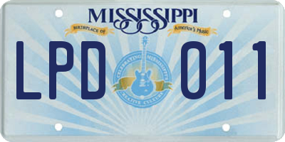 MS license plate LPD011