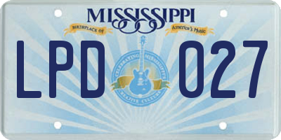 MS license plate LPD027